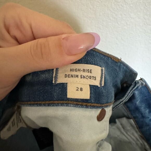 Madewell High Rise Exposed Button Fly Cut Off Denim Shorts Size 28‎ - Picture 6 of 7